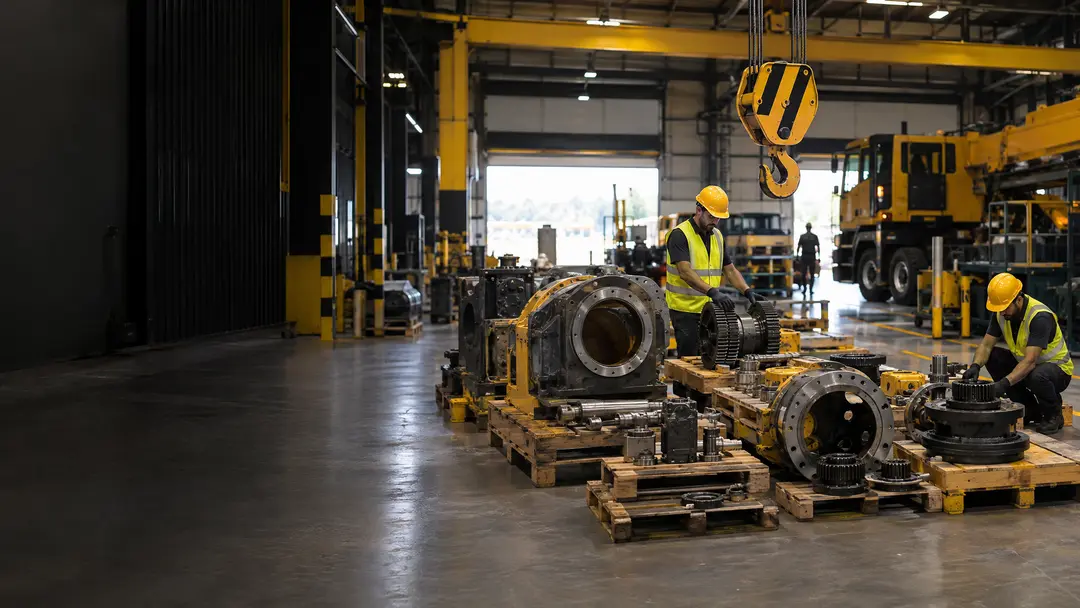 Máquina desmontada preparada para transporte